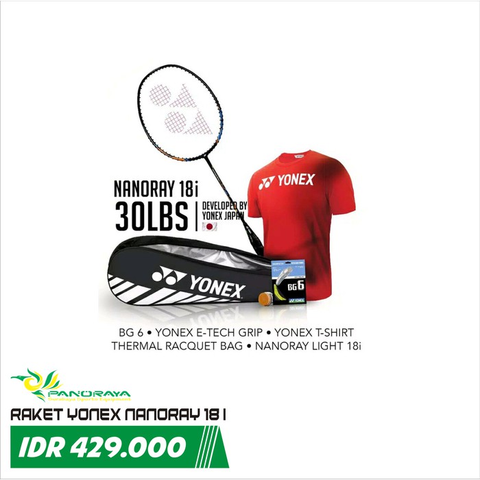 Promo Raket Badminton Bulutangkis Yonex Nanoray Light 18i