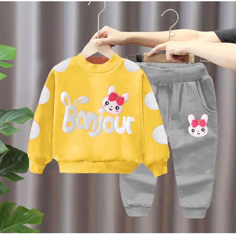 SETELAN ANAK BAJU ANAK ANAK PEREMPUAN BONJOUR 1-5 TAHUN SETELAN BONJOUR KIDS BAJU ANAK PEREMPUAN JAKET ANAK TERLARIS JAKET ANAK TERMURAH BISA PILIH WARNA HARGA GROSIR