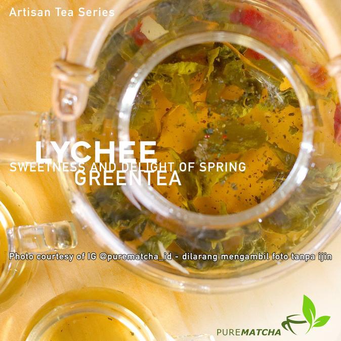 

(BISA COD) Artisan Tea Cafe - Green Tea Lychee Fruity Sping Teh HORECA enak 50gr TERJAMIN Kode 80