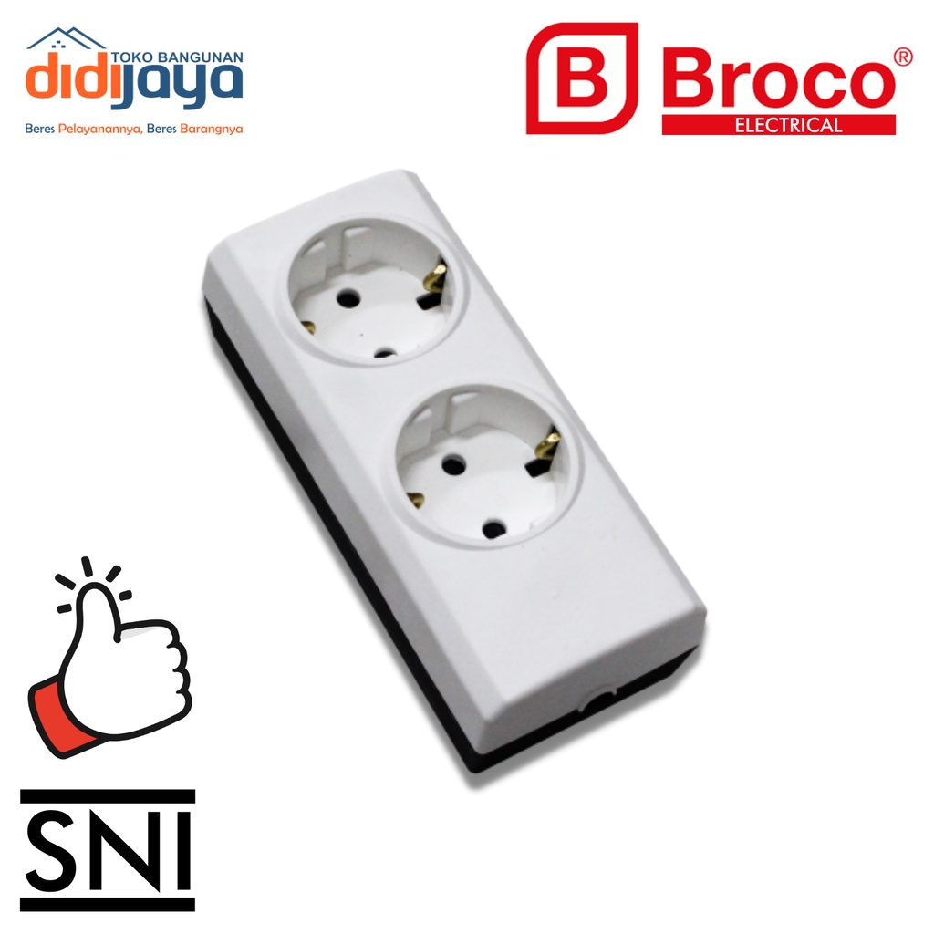 Colokan Listrik BROCO - Stop Kontak BROCO - Terminal BROCO - Stop Kontak 3 Lubang Putih BROCO - 1532