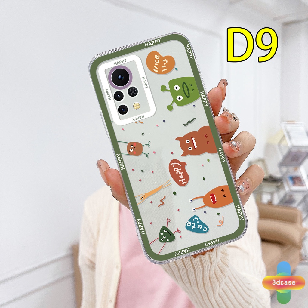 Casing Soft TPU Case Infinix Smart 6 5 4 4C 5 Pro Infinix Hot 10 11 Play 10 10t 10s NFC 10i 9 Pro 10 Lite 11 Plus Hot 9 Play 11 11S NFC Tencno Spark 5 PRO A15 A16 A9 A5 A7 A5S Y12 Y20 Y15S Y21S A12 Cute Cartoon Monster Transparent Phone Case