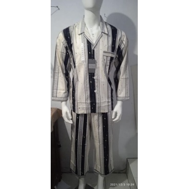 piyama katun pria dewasa la mirage lengan panjang