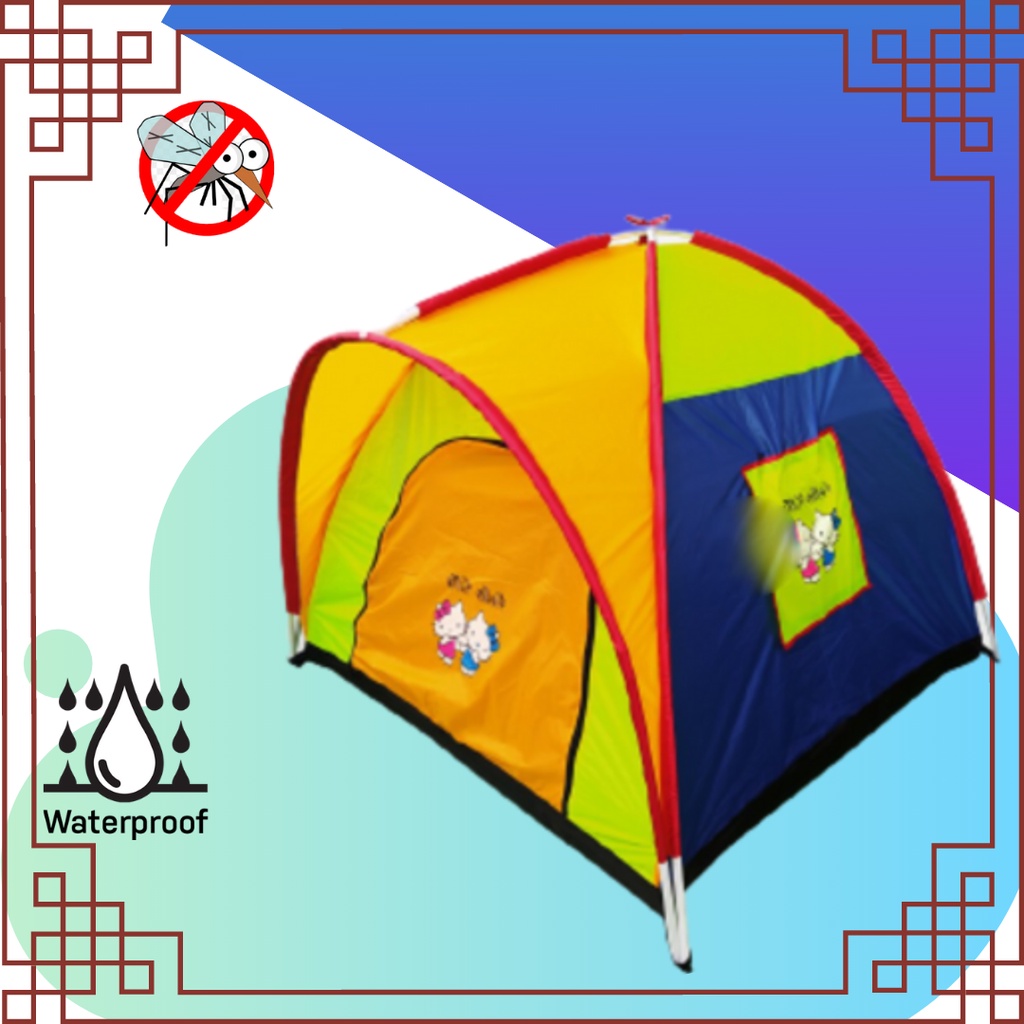 Tenda Anak Karakter Ukuran 160x160 cm | Tenda Mainan Anak Kemah-kemahan | Tenda Camping Anak