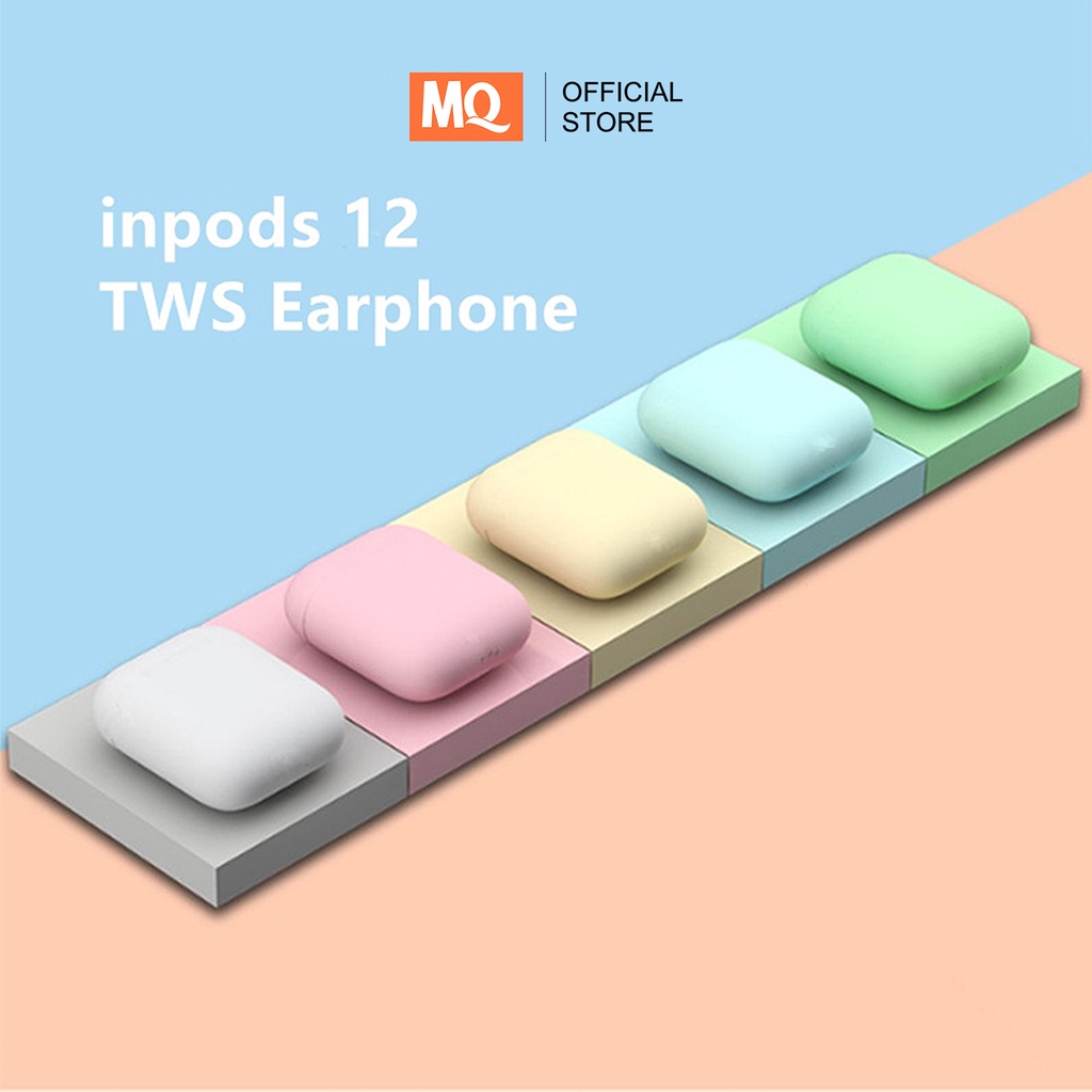 COD MQ i12 TWS inpods 12 Pro Headset Bluetooth Macaron Handsfree Earphone Earbuds Headphone IZIN POSTEL TRUE Wireless STEREO Bluetooth Android HiFi