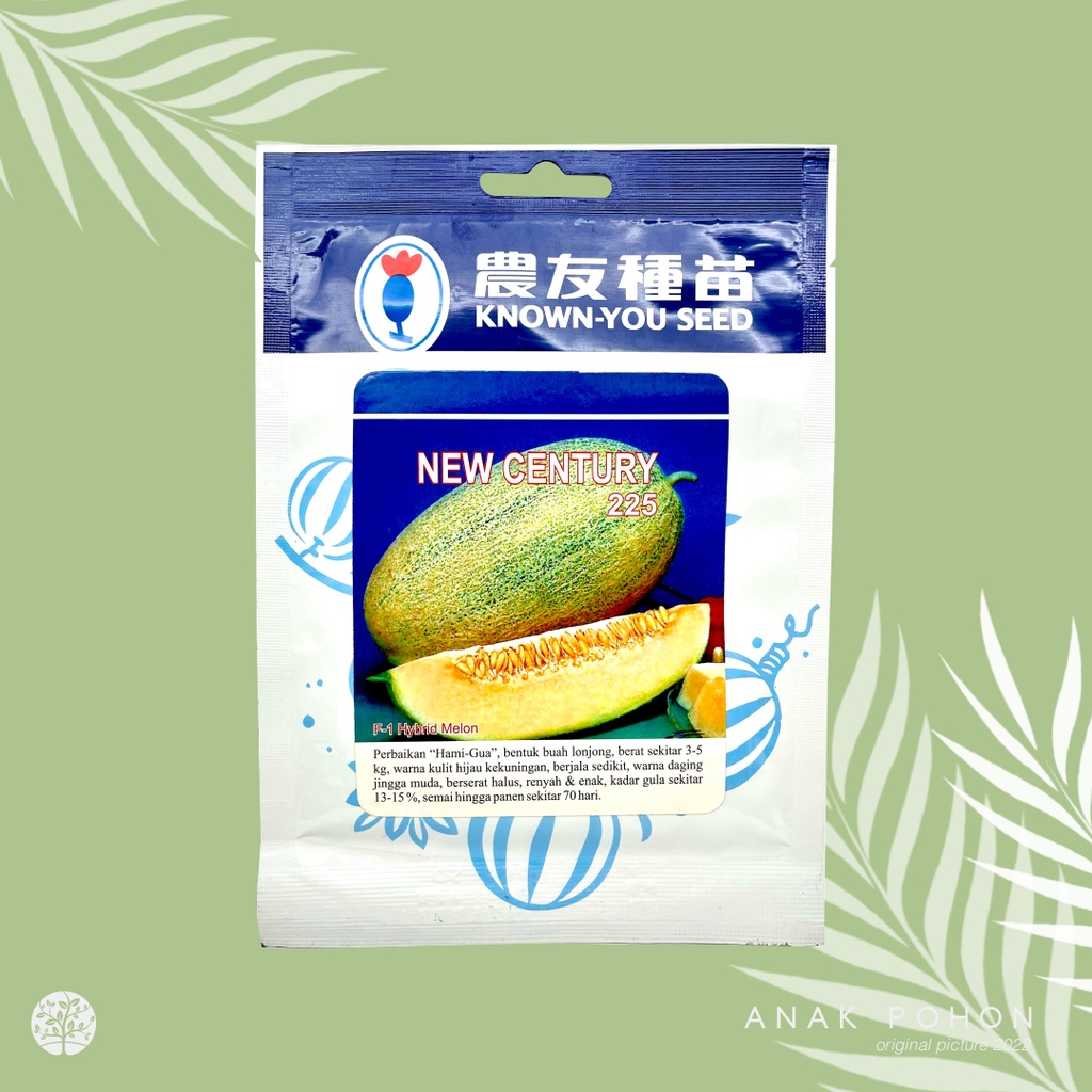 (1 PACK - 100 SEEDS) Benih Melon Hami Hamigua NEW CENTURY 225 Hibrida F1 - Known You Seed KYS
