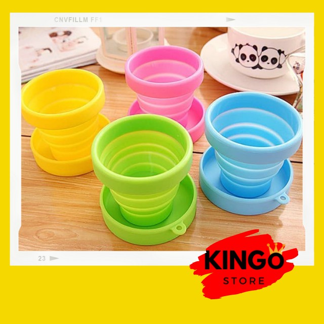 [KG-214] Gelas lipat travel silikon / fordable cup 300 ml | Kingo Store