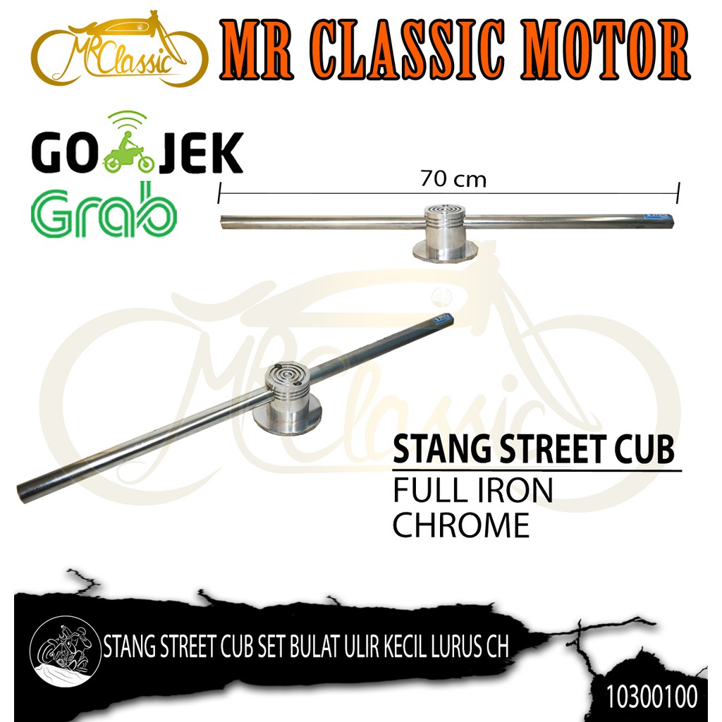 Stang Street Cub Set Bulat Ulir Kecil Lurus Chrome | stang streetcub | stang streetcup
