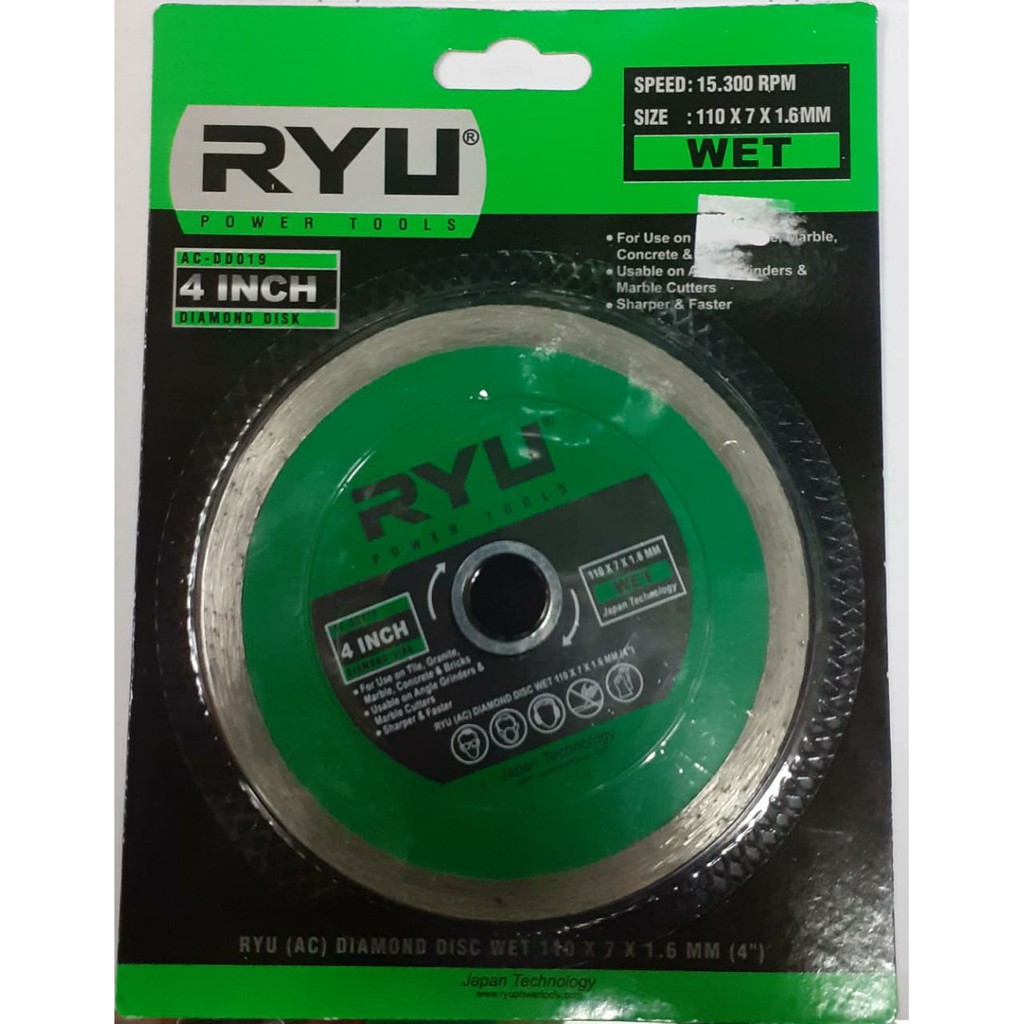 RYU Diamond Wheel Wet 4"