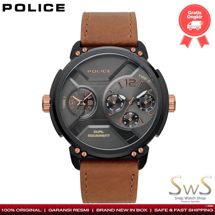 Police Multifunction Dual Time PL15725JSB13 Original Resmi Jam Tangan Pria