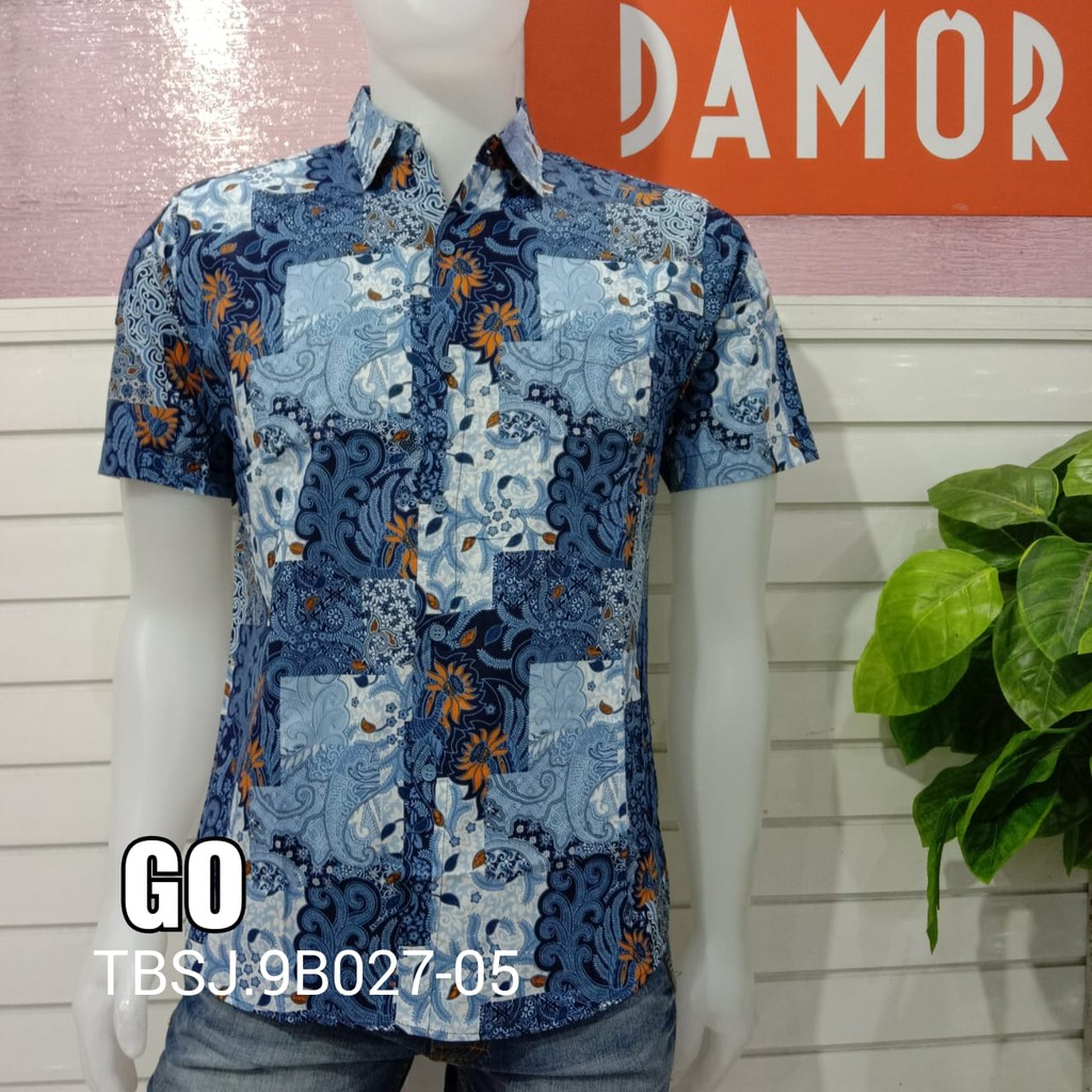 gof DAMOR (CRESSIDA) KEMEJA BATIK LENGAN PENDEK PRIA SLIMFIT Baju Batik cowok