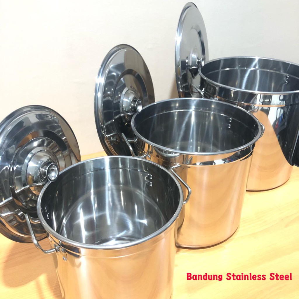 Stok Pot 40cm besar tebal panci sup Tinggi multifungsi stainless 48L