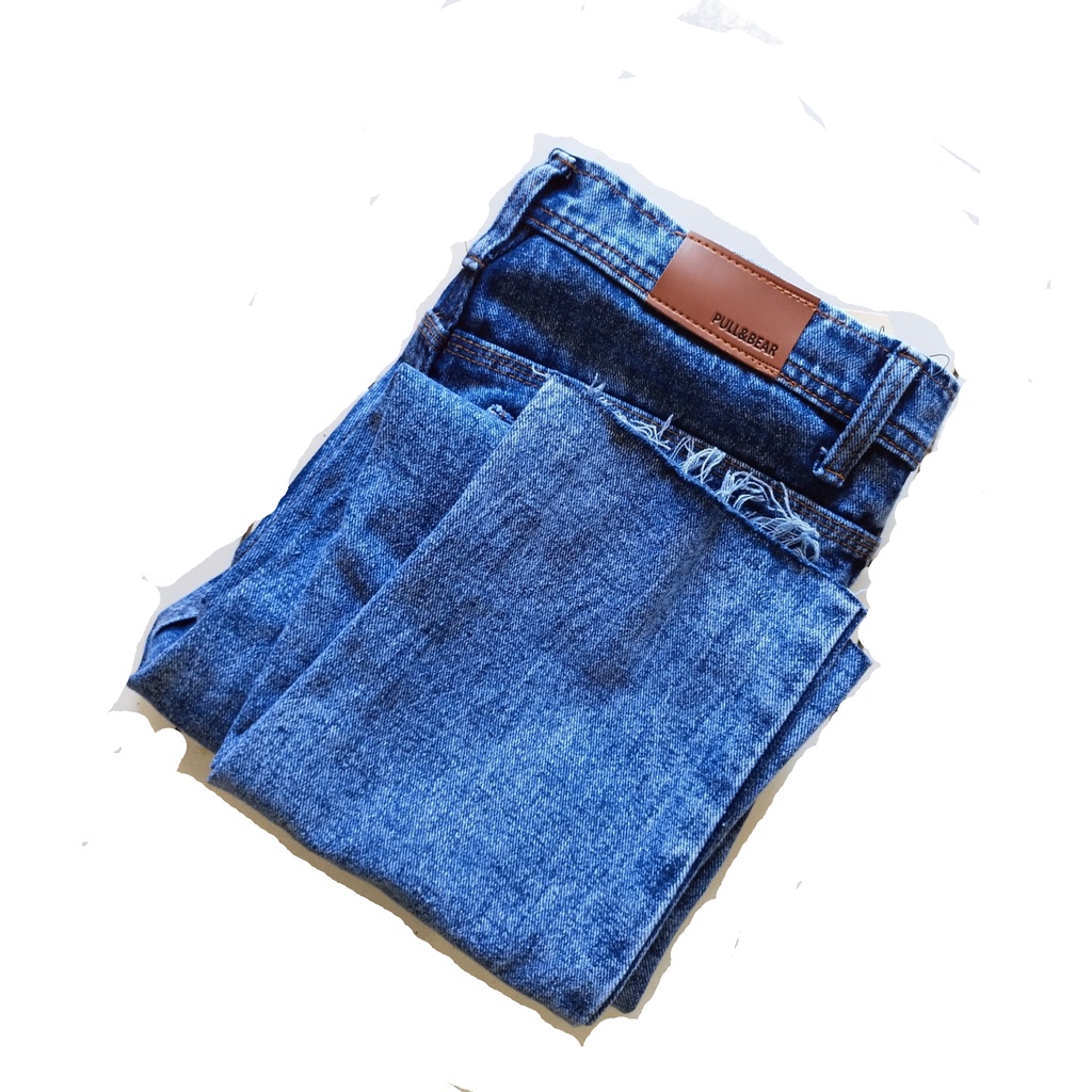 CELANA BOYFRIEND JEANS SNOW SUWIR RAWIS UNFINISH