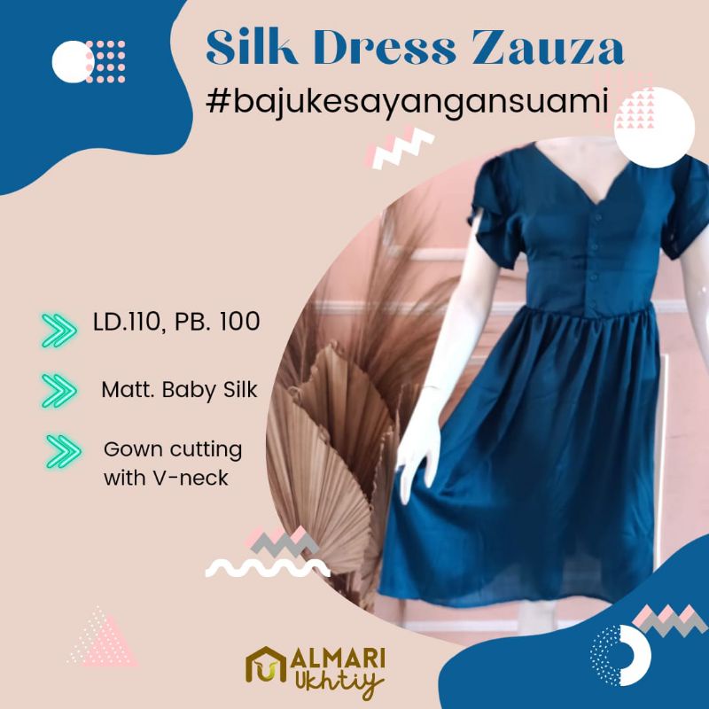 SALE Silk Dress Zauza Dress Kesayangan Suami Premium Bahan Armani Silk