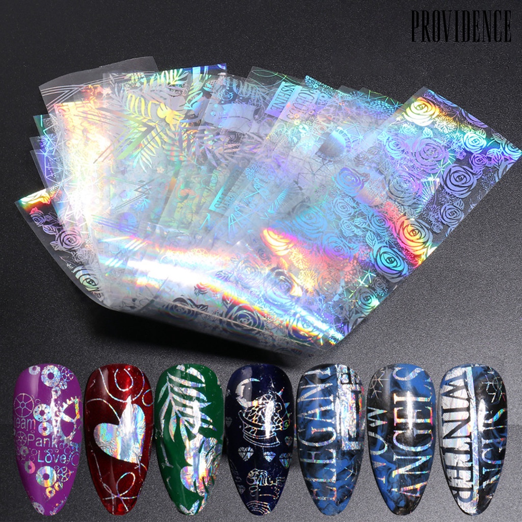 Providence 10pcs / Set Stiker Foil Transfer Motif Bintang Efek 3d Ultra Tipis Untuk Dekorasi Nail Art / Manicure