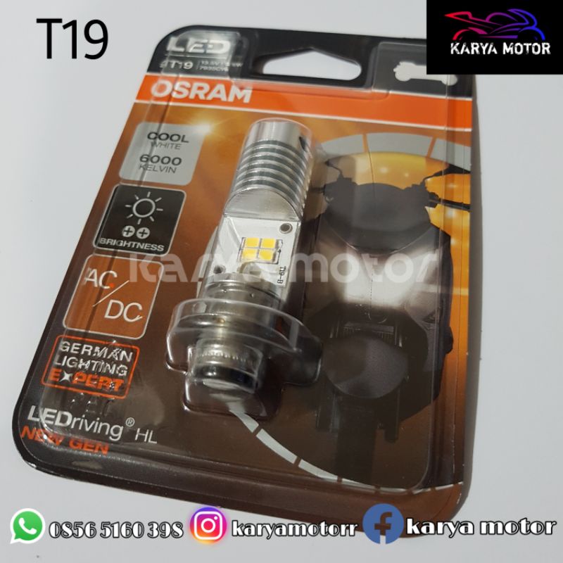 BOHLAM LED OSRAM T19 H4 LAMPU DEPAN MOTOR ORIGINAL 100%