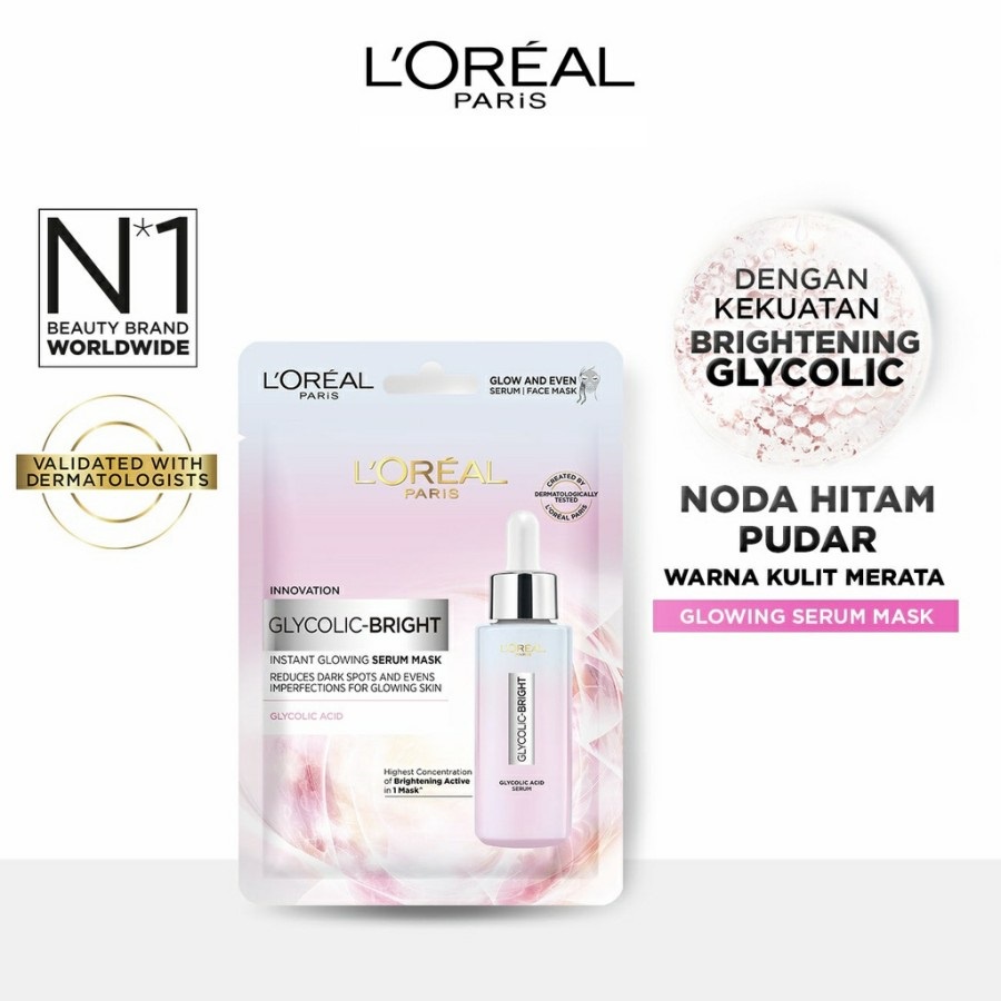 ★ BB ★ L'Oreal Paris Glycolic Bright Instant Glowing Serum Mask | Skincare Masker Wajah Loreal Glyco