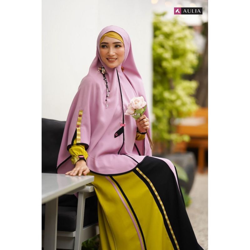 SET GAMIS AULIA FASHION NEW HAFLANI NEON GREEN