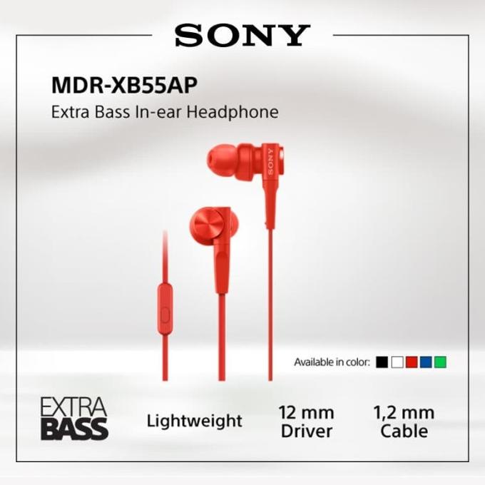 HOT PROMO SONY MDR-XB55AP Extra Bass Earphone / XB55AP / XB-55AP / 55AP