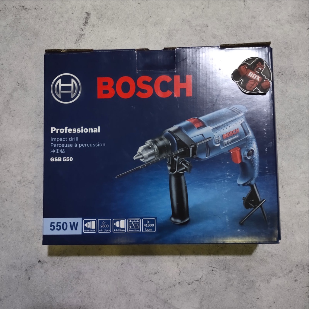 Mesin Bor Beton Besi Kayu 13mm BOSCH GSB 550