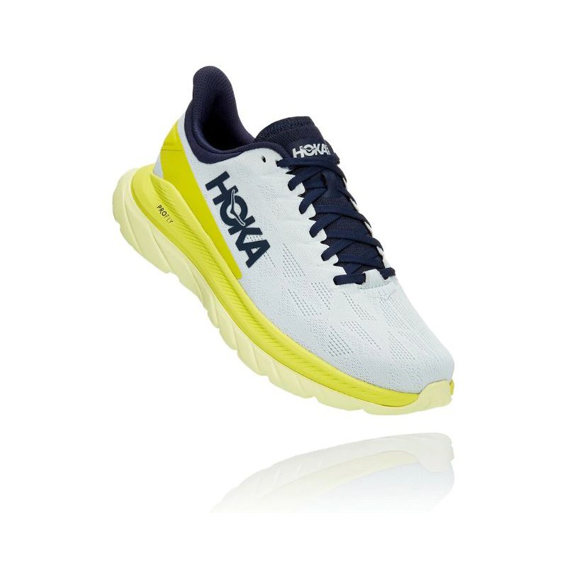 SEPATU LARI PRIA HOKA ONE ONE MACH 4 BLUE FLOWER/CITRUS ORIGINAL