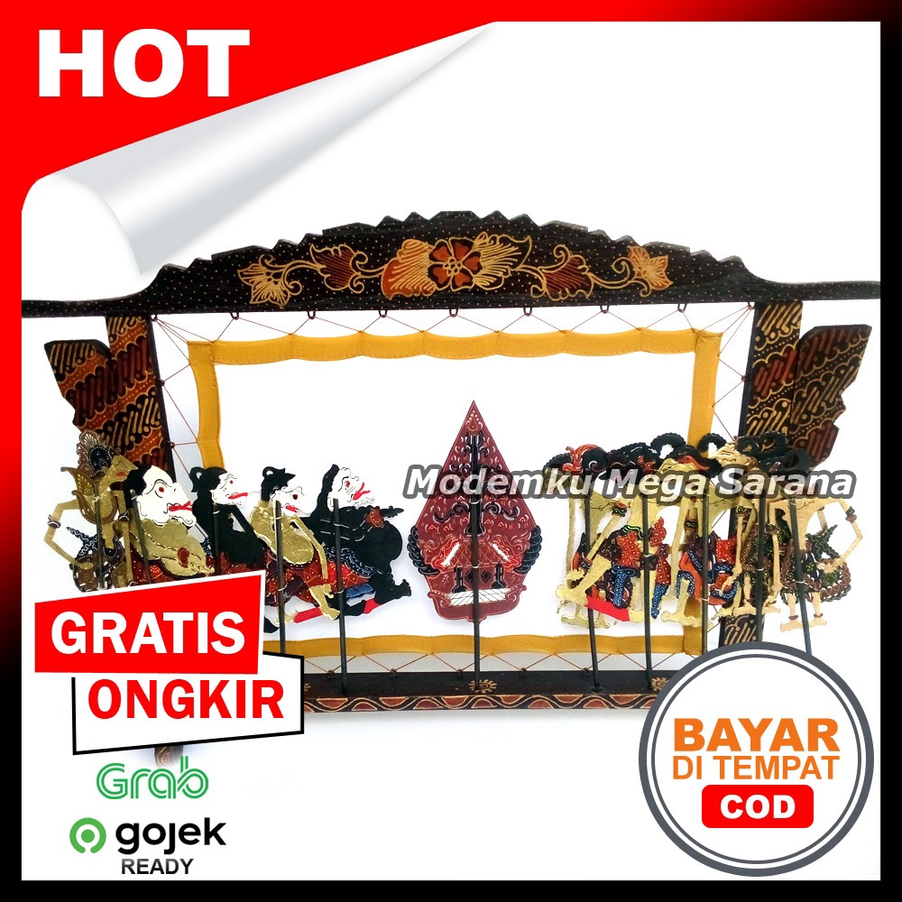 Miniatur Pagelaran Wayang Kulit Halus - Kayu Batik