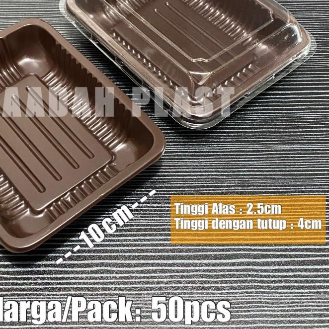➯ (ISI 50) Mika Brownies Mini Kecil / Kotak Puding Bronis Kue Tart - WARNA COKLAT ➺