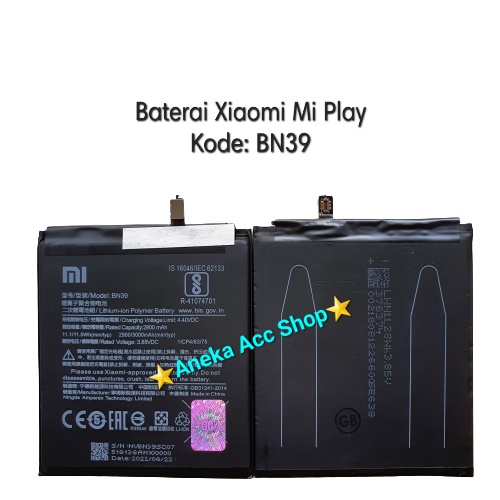 Baterai Battery Original Mi Play MiPlay BN39 Batre