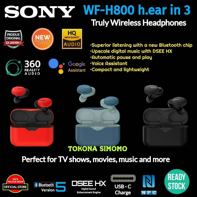 Sony WF H800 h.ear in 3 Truly Wireless Headphones