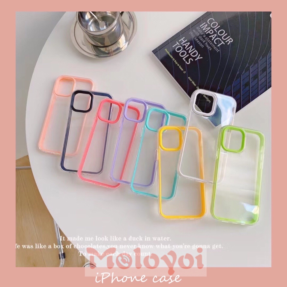 Soft Case TPU Transparan Warna Polos Untuk IPhone 7 8 Plus XR 13 12 11 Pro MAX X XS MAX SE 2020