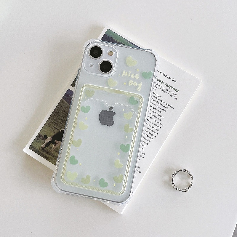 Soft Case Transparan Motif Bunga / Hati Untuk iPhone 12 13 Pro Max 11 X XR XSMAX