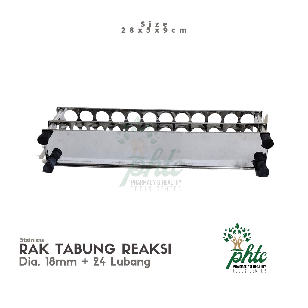 Rak Tabung Reaksi Stainless 24 Lubang 18mm