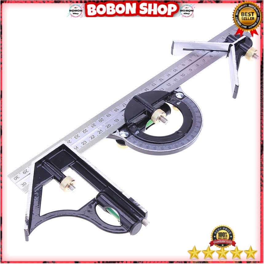 

3 in 1 Penggaris Multifungsi Adjustable Angle Finder 30cm - WW017 - Silver