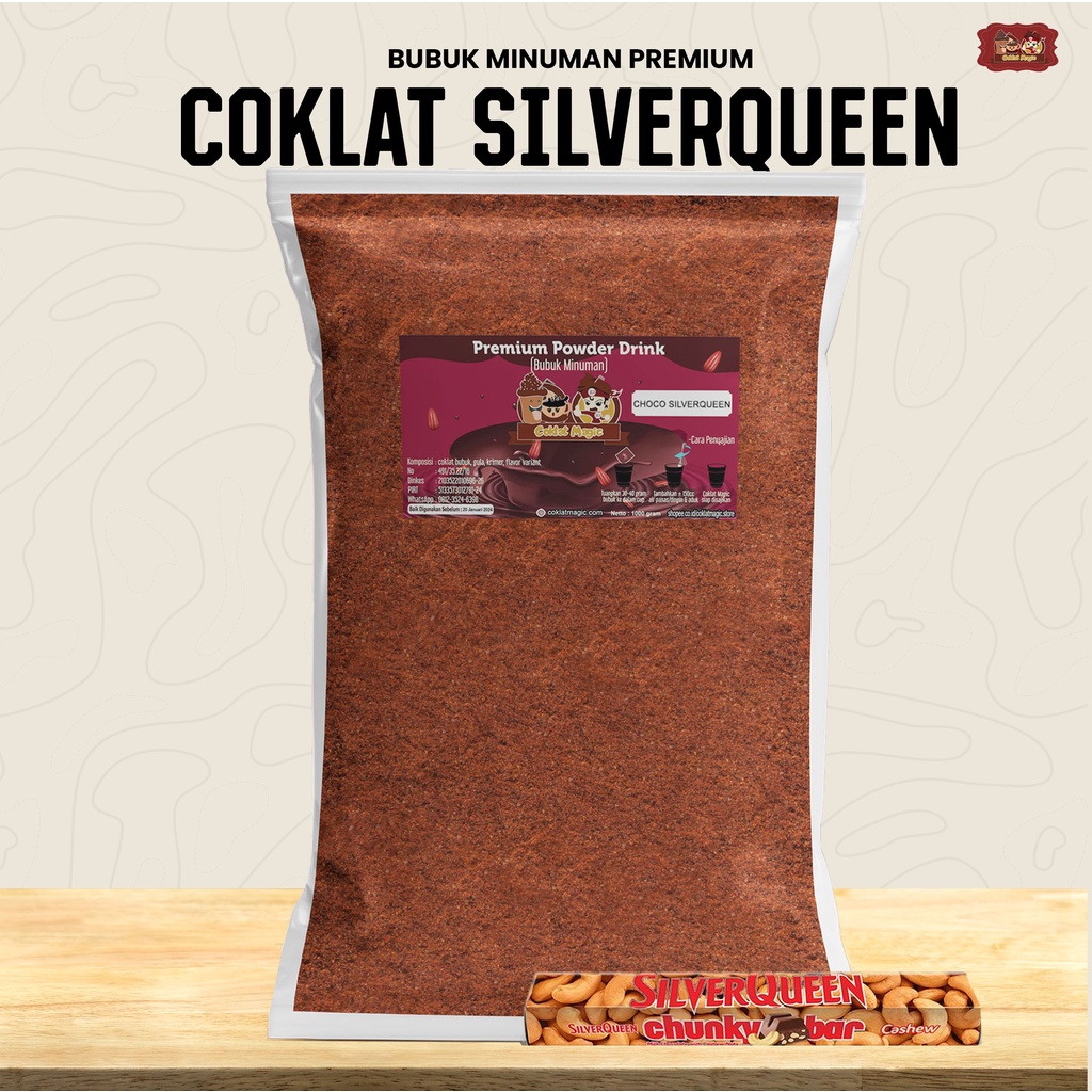 

BUBUK MINUMAN RASA COKLAT SILVERQUEEN RASA BARU UNTUK WARKOP DAN CAFE KEKINIAN WARALABA 1 KG