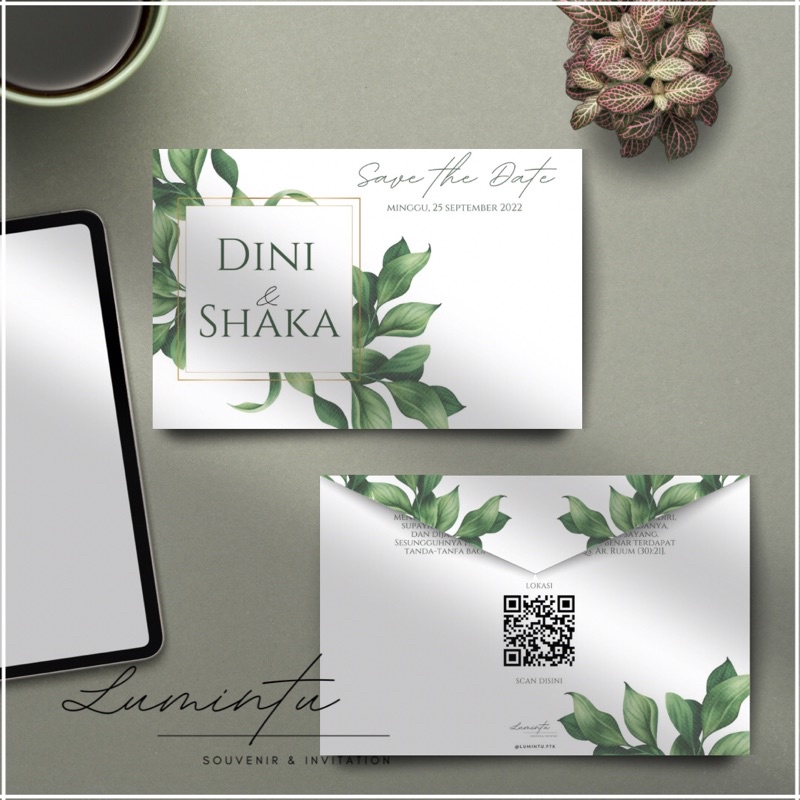 

Modern nature wedding invitation / undangan pernikahan / undangan aesthetic / undangan modern murah / undangan unik / undangan vintage