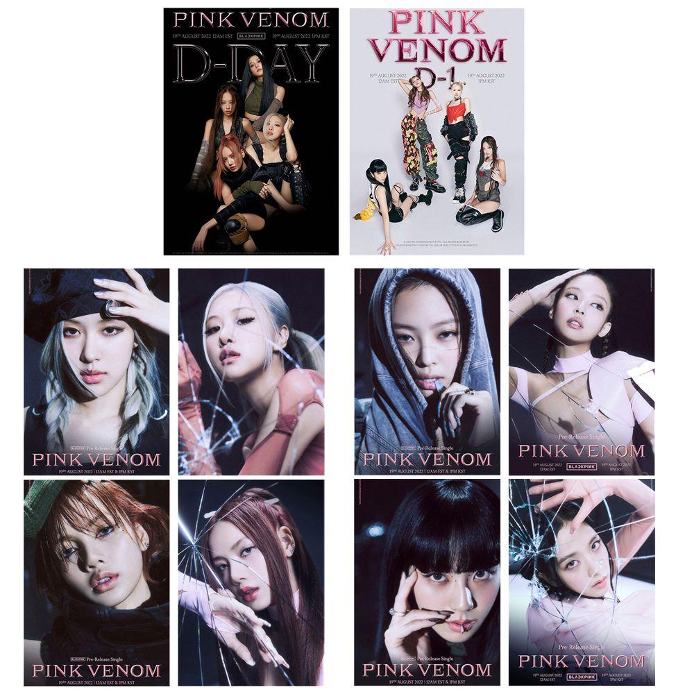 Needway  PINK VENOM Poster Ruang Tamu Kamar Tidur Fashion Kualitas Tinggi Lukisan Foto Kipas Hadiah Dekorasi Rumah Album Baru Stiker Dinding Lukisan Bergambar Self-adhesive Stickers