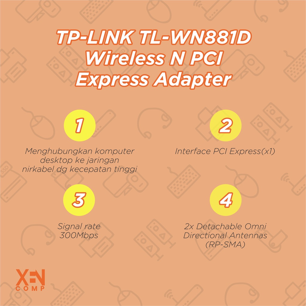 TP-LINK TL-WN881ND 300Mbps Wireless N PCI Express Adapter