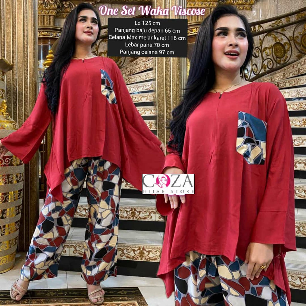 ULIA SET Setelan / One Set Waka Waka Jumbo Rayon Viscose Ori  / Coza Batik