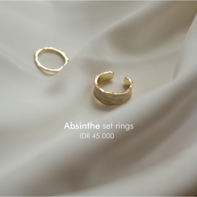 Ark.co - Absinthe set rings cincin set gold statement chunky minimalis