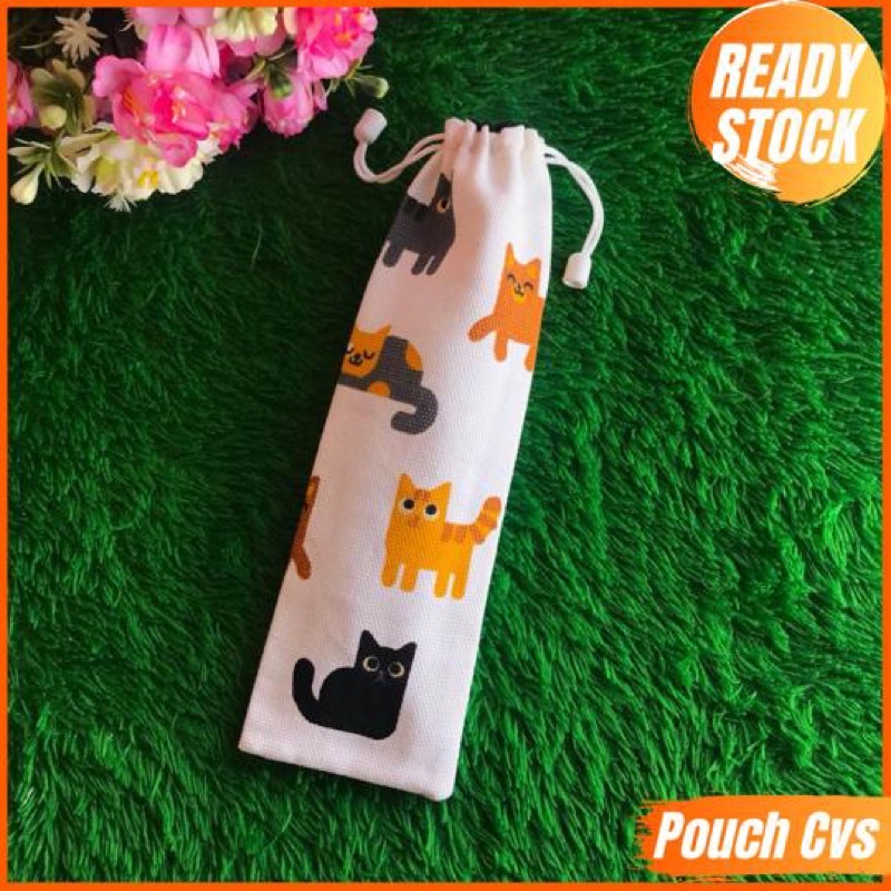 SOUVENIR POUCH SENDOK GARPU  | KANTUNG SERUT KANVAS | 7.22