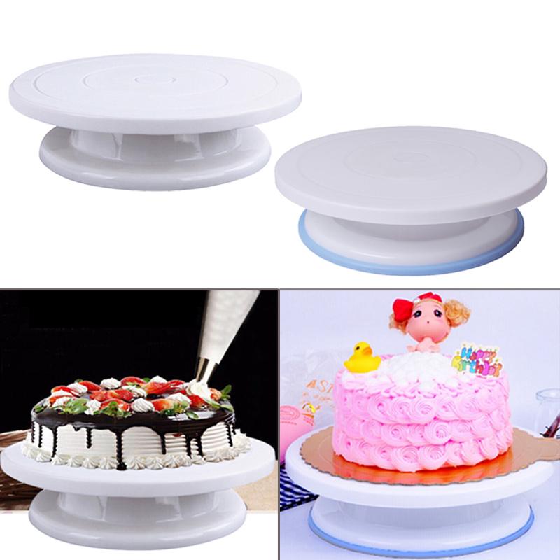  Plastik Kue  Rotating Table Baking Alat Perlengkapan Dapur 