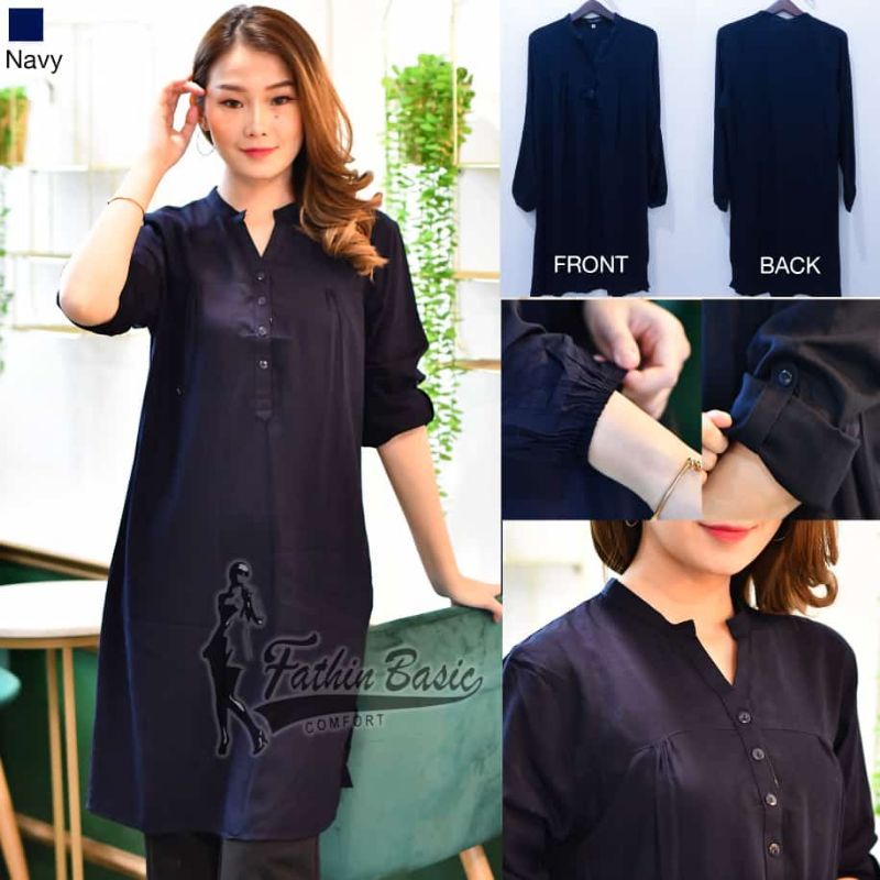 Tunik Navy // Tunik Biru // Tunik Warna Biru // Tunik Wanita // Tunik Rayon // Tunik Katun Rayon // 