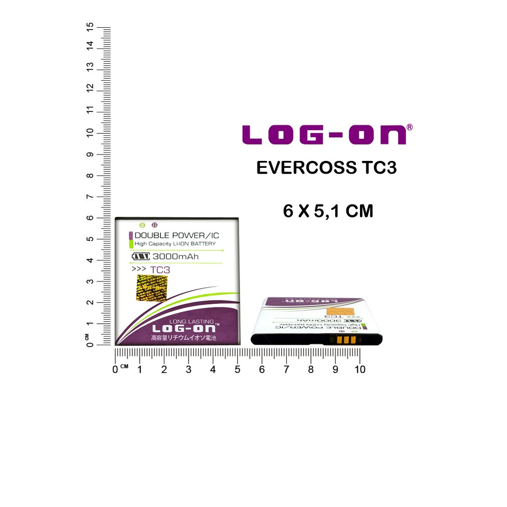 BATERAI EVERCOSS TC3 - LOG ON DOUBLE POWER BATTERY BATRE