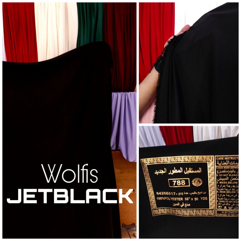 Kain Jetblack Wolfis Khusus Rollan