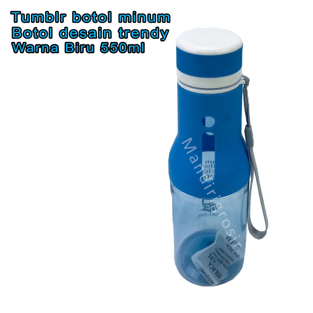 desain trendy * Botol minum * bening biru * 550ml