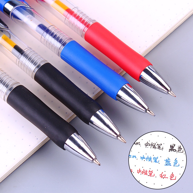 Pulpen Gel 0.5mm Warna Hitam Netral Untuk Sekolah / Kantor