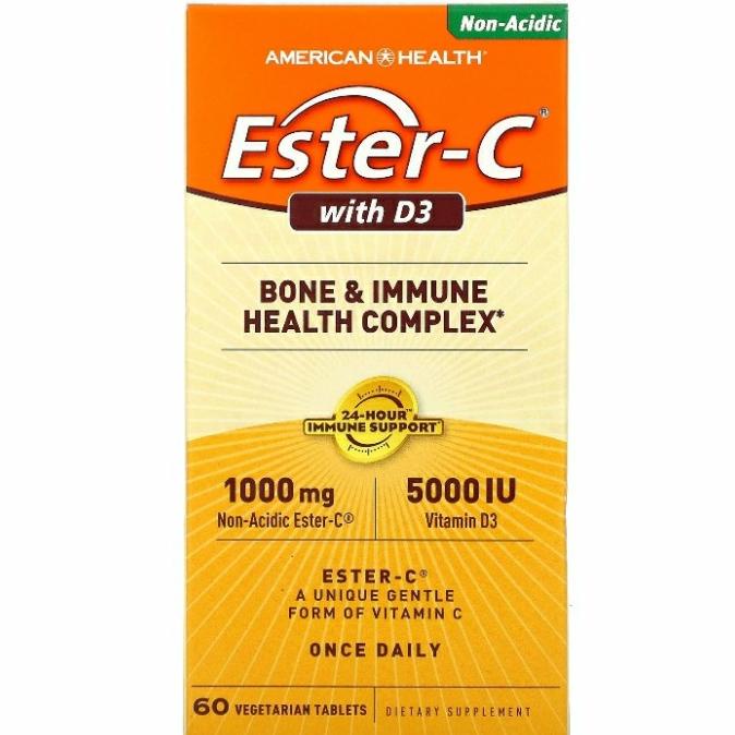Ester C 1000 mg with Vitamin D3 5000 IU/ C 1000mg D3 5000, 60 Veg Tabs Lc