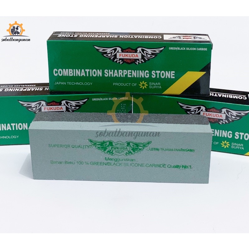 FUKUDA Batu Asah / Pengasah Pisau FUKUDA Hijau BESAR DAN KECIL