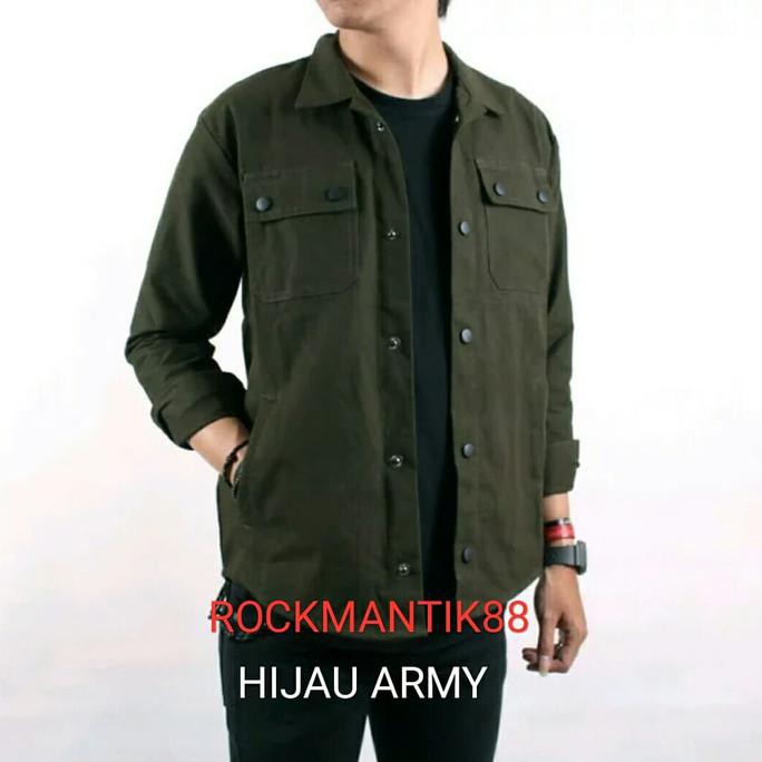 Jaket Canvas Premium Hijau Army