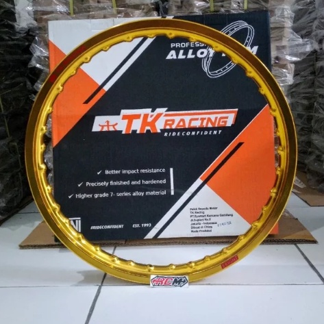 HARGA PERBIJI VELG VELK VELEG PELEK RING RIM 17 - 140 17 - 160 17X140 17X160 RING X 17 WARNA GOLD EMAS ORI ORIGINAL TK RACING ASLI