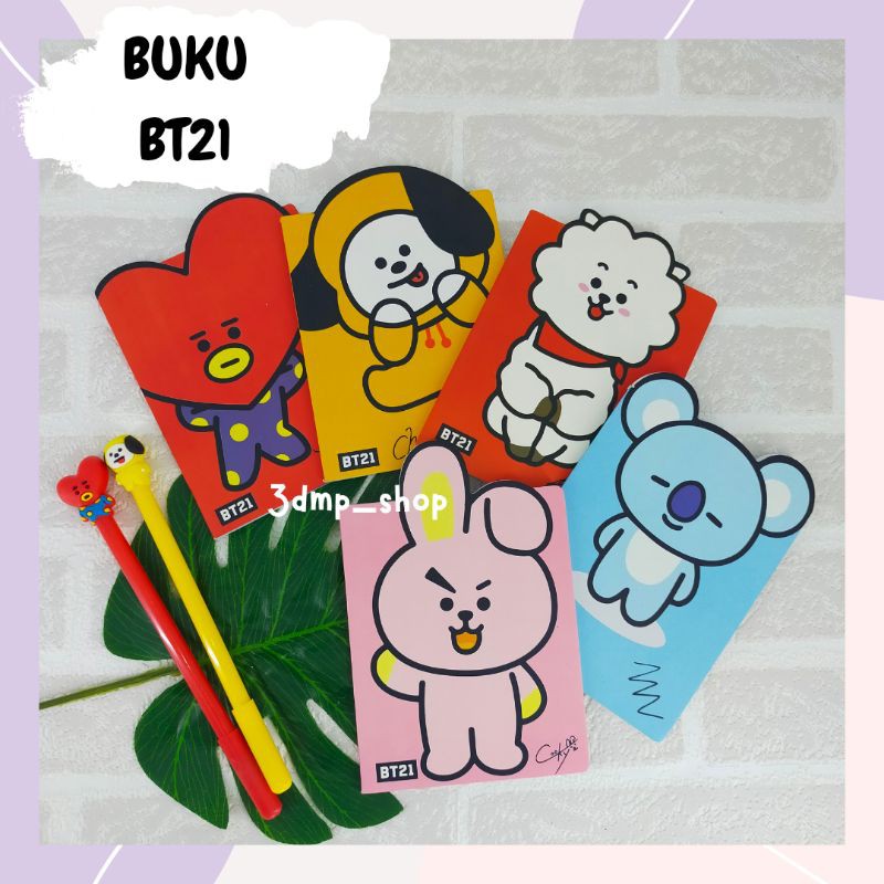 Buku tulis notes catatan bt21 tata chimmy rj koya cooky bts